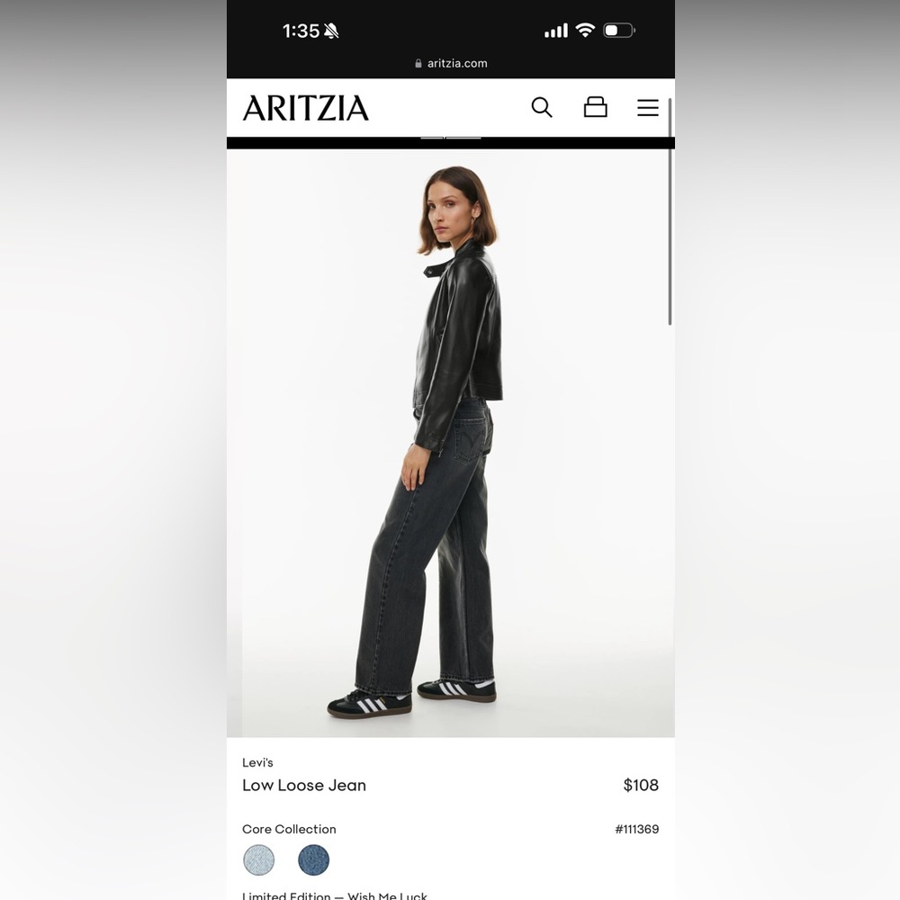 Aritzia Low Rise Levi Jean